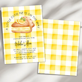 Little Cutie Pie Yellow Gingham geruite Baby showe Kaart