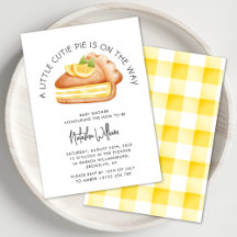Little Cutie Pie Yellow Gingham geruite Baby showe