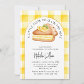 Little Cutie Pie Yellow Gingham geruite Baby showe Kaart (Voorkant)