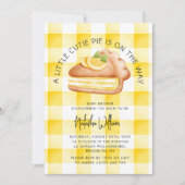 Little Cutie Pie Yellow Gingham geruite Baby showe Kaart (Voorkant)