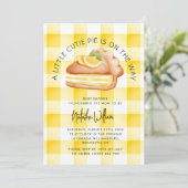 Little Cutie Pie Yellow Gingham geruite Baby showe Kaart (Staand voorkant)