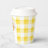 Little Cutie Pie Yellow Gingham geruite Baby showe Papieren Bekers (Links)