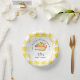 Little Cutie Pie Yellow Gingham geruite Baby showe Papieren Kommen
