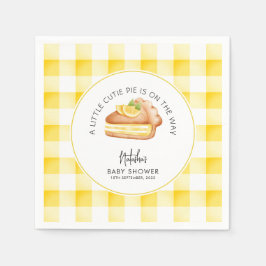Little Cutie Pie Yellow Gingham geruite Baby showe Servet