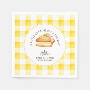 Little Cutie Pie Yellow Gingham geruite Baby showe Servet