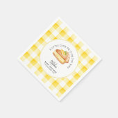 Little Cutie Pie Yellow Gingham geruite Baby showe Servet (Hoek)
