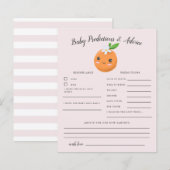 Little Cutie Pink Baby Predictions & Advice Card (Voorkant / Achterkant)