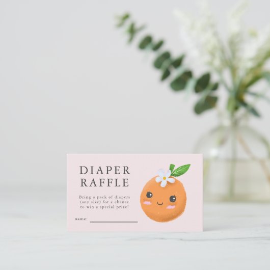 Little Cutie Pink Baby shower Diaper Raffle Ticket Informatiekaartje (Staand voorkant)