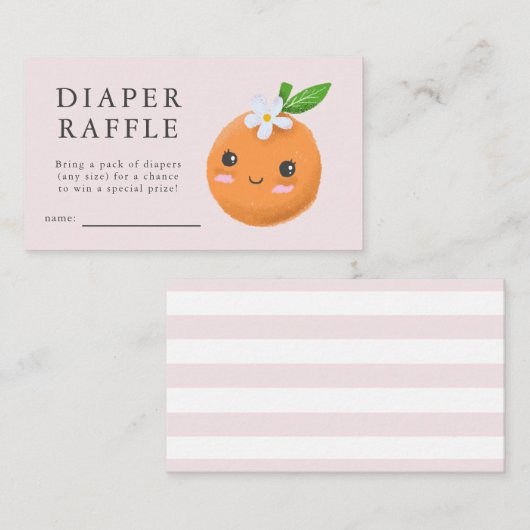 Little Cutie Pink Baby shower Diaper Raffle Ticket Informatiekaartje (Voorkant / Achterkant)