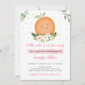 Little Cutie Pink Girl Baby shower Invitation Kaart (Voorkant)
