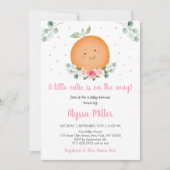 Little Cutie Pink Girl Baby shower Kaart (Voorkant)