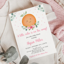 Little Cutie Pink Girl Baby shower Kaart