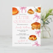 Little Cutie quesillo Pink Bow Baby shower Kaart (Staand voorkant)