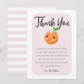Little Cutie Roze Baby shower Bedankkaart (Voorkant / Achterkant)