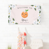 Little Cutie Roze Citrus Bloemen Welkom Spandoek (Insitu)