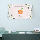 Little Cutie Roze Citrus Bloemen Welkom Spandoek (Beurs)