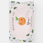 Little Cutie Roze Citrus Bloemen Welkom Spandoek (Verticaal)
