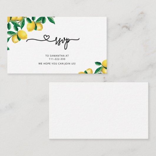 Little cutie RSVP Informatiekaartje (Voorkant / Achterkant)