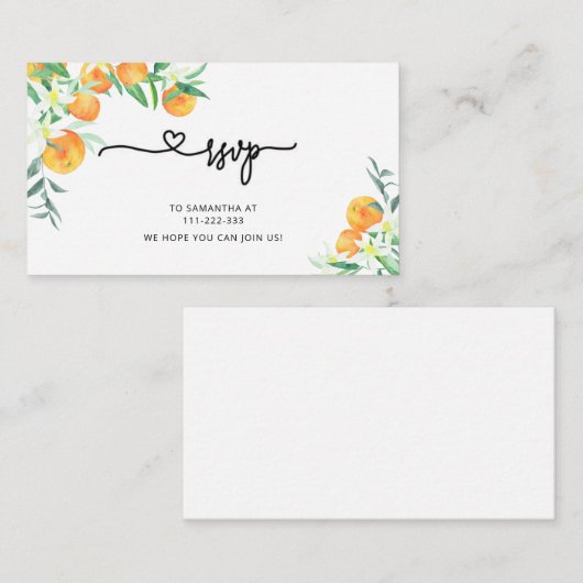 Little cutie RSVP Informatiekaartje (Voorkant / Achterkant)