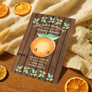 Little Cutie Rustic Baby shower Invitation Kaart