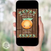 Little Cutie Rustic Citrus Clementines Baby shower Kaart