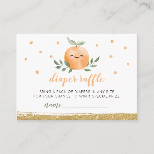 Little Cutie Sage Groene Luier Raffle Baby shower Informatiekaartje (Voorkant)