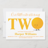 Little Cutie Sinaasappel 2e verjaardag Uitnodiging (Voorkant)