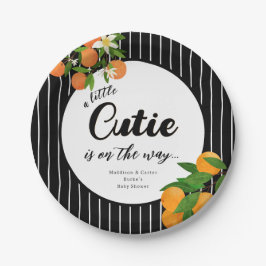 Little Cutie Sinaasappel Baby shower - Biologische Papieren Bordje
