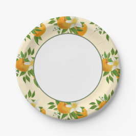 Little Cutie Sinaasappel Baby shower - Biologische Papieren Bordje