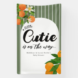 Little Cutie Sinaasappel Baby shower - Biologische Spandoek