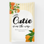 Little Cutie Sinaasappel Baby shower - Biologische Spandoek (Verticaal)
