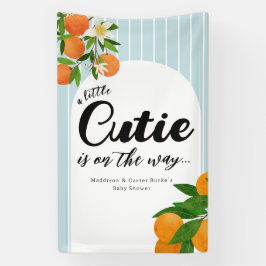 Little Cutie Sinaasappel Baby shower - Biologische Spandoek