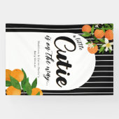 Little Cutie Sinaasappel Baby shower - Biologische Spandoek (Horizontaal)