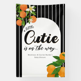 Little Cutie Sinaasappel Baby shower - Biologische Spandoek