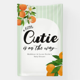 Little Cutie Sinaasappel Baby shower - Biologische Spandoek