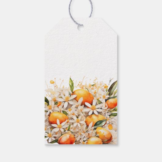 Little cutie Sinaasappel Baby shower Citrus Dank u Cadeaulabel (Achterkant)