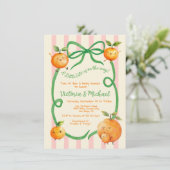 Little Cutie Sinaasappel Baby shower Toile Kaart (Staand voorkant)