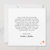 Little Cutie Sinaasappel bedankje (Achterkant)