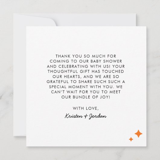 Little Cutie Sinaasappel bedankje (Achterkant)