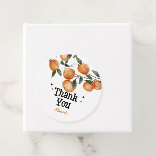 Little cutie Sinaasappel citrus dank u Bedankjes Labels (In situ)