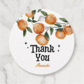 Little cutie Sinaasappel citrus dank u Bedankjes Labels (Voorkant)