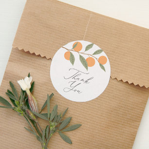 Little cutie Sinaasappel citrus dank u Ronde Sticker