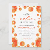 Little Cutie Sinaasappel Citrus Modern Baby shower Kaart (Voorkant)