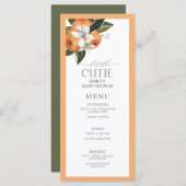 Little Cutie Sinaasappel Citrus Waterverf Douche M Menu (Voorkant / Achterkant)