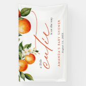 Little Cutie Sinaasappel Clementine Baby shower We Spandoek (Verticaal)