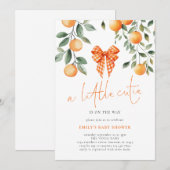 Little Cutie Sinaasappel Coquette Bow Girl Baby sh Kaart (Voorkant / Achterkant)