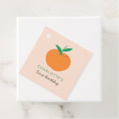 Little Cutie Sinaasappel Eerste Verjaardag Favorie Bedankjes Labels (In situ)