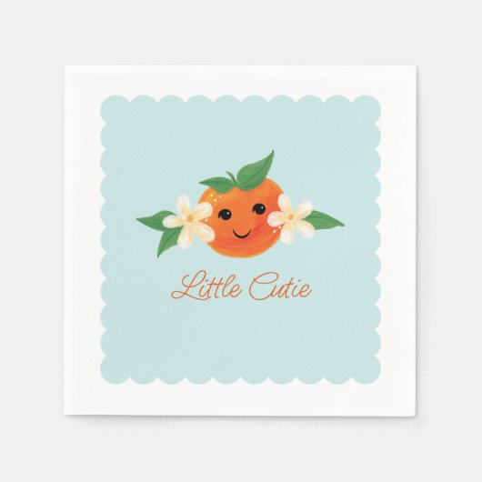 Little Cutie Sinaasappel Geslachtsneutraal Papier  Servet (Voorkant)