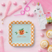 Little Cutie Sinaasappel Neutral Paper Bord (Feest)