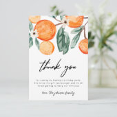 Little Cutie Sinaasappel Verjaardag Dank u kaart (Staand voorkant)